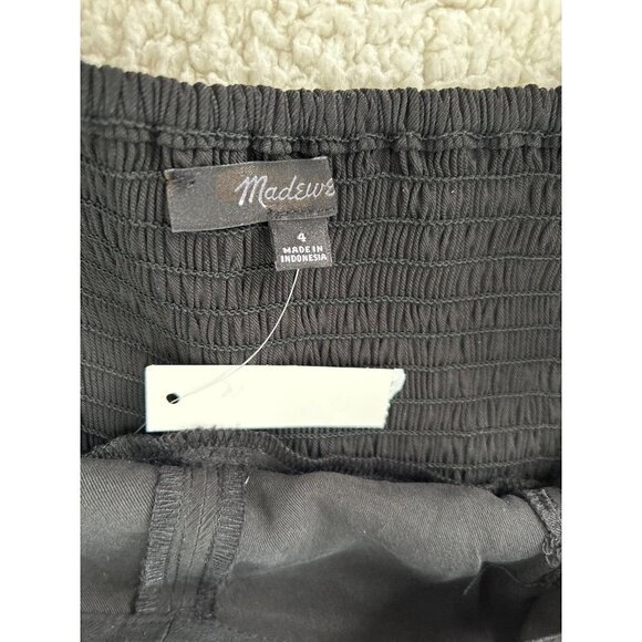 Madewell Grace Cap Sleeve Wide Leg Crop True Black Jumpsuit US Women's Sz 4 - Picture 12 of 16